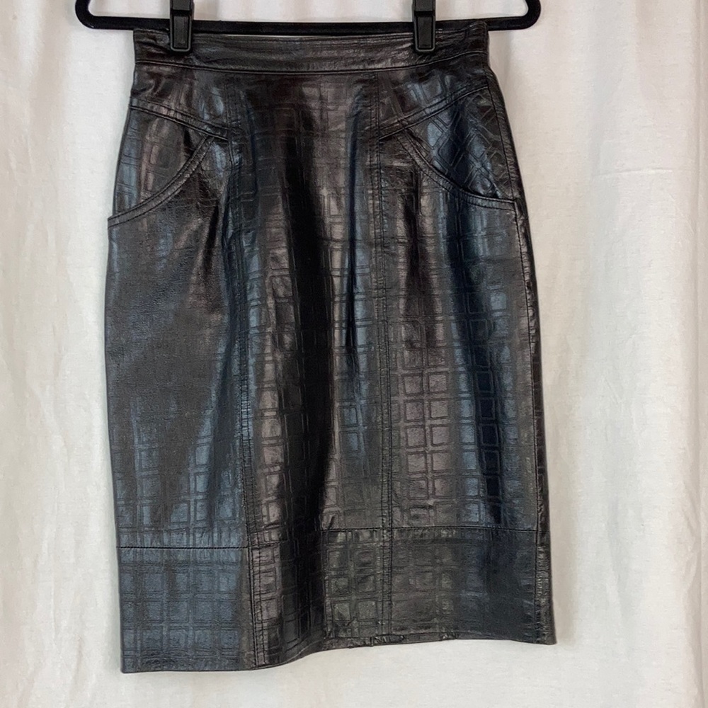Gingette Genuine Leather Skirt